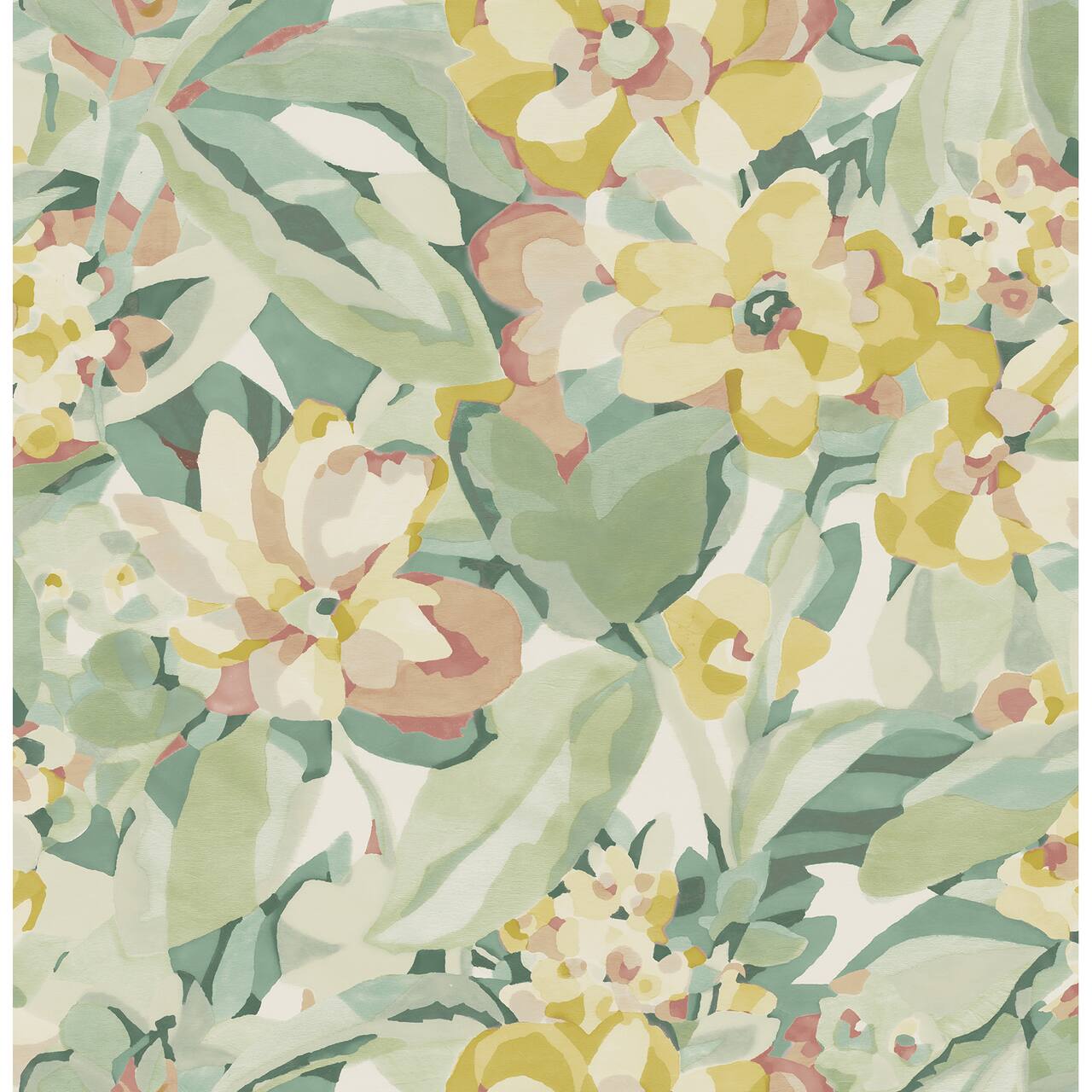 Caroline et Bettina Yellow Belles Fleurs Peel & Stick Wallpaper